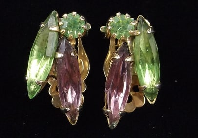 Mint Vintage 1960s Rhinestone Earrings Juliana?