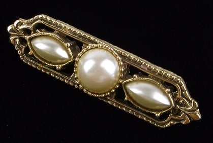 Mint Vintage 1928 Brand Faux Pearl Celluloid Brooch