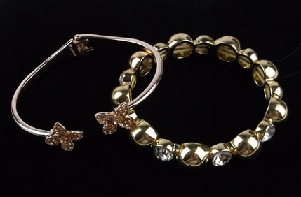 2 New Monet Rhinestone Bracelet Lot No Tags