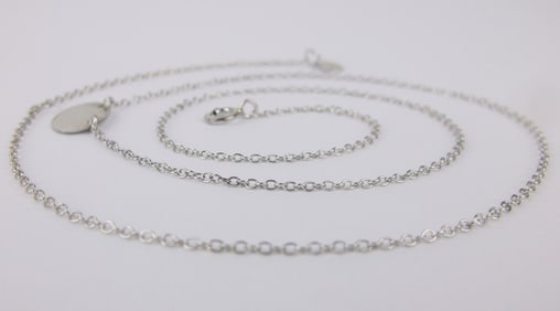 New Sterling Silver Monogram Style Chain Necklace 19"