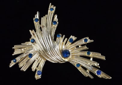 Stunning Vintage 1960s IIW 30ST Signed Starburst Brooch