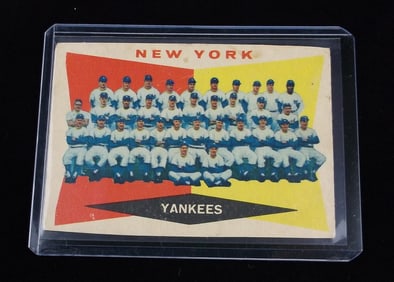 Original 1960 Topps NY Yankees Checklist Card Mantle Maris