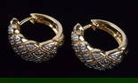 Mint Vint Gold Over Sterling Diamond Hug Tight Earrings