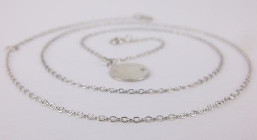 New Sterling Silver Chain Necklace With Pendant 19"