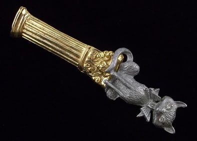 New Vintage Ultra Craft Cat On Pillar Brooch