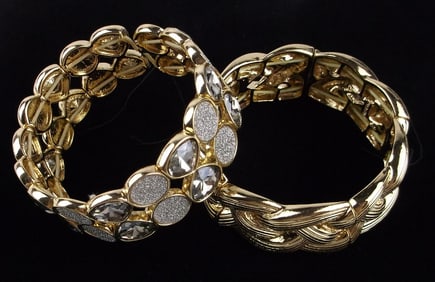 2 New Monet Rhinestone Bracelet Lot No Tags