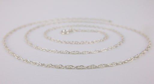 New Vintage Sterling Silver Helix Rope Chain Necklace 21"
