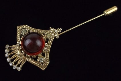Mint Big Vintage 1960s Jelly Belly Rhinestone Crown Pin