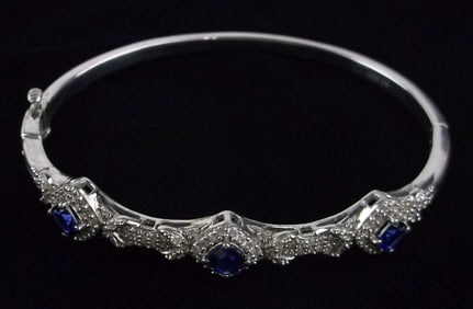 Stunning Vintage Sapphire Bracelet 7.5"
