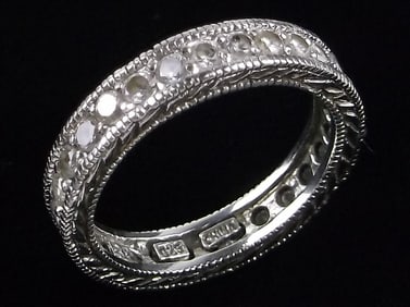 Stunning Thick Sterling Silver Surround Band Ring 6