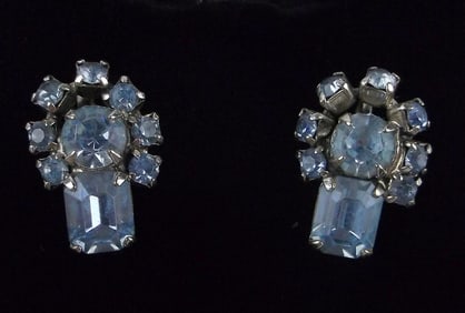Stunning Vintage 1950s Coro Craft Rhinestone Earrings