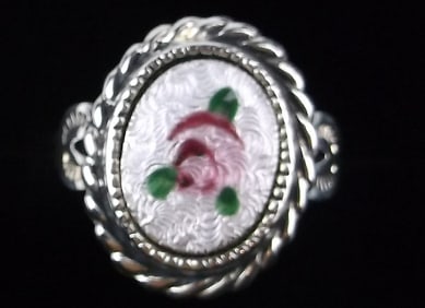 New Antique 1950s Navajo Sterling Silver Guilloche Ring 4.25