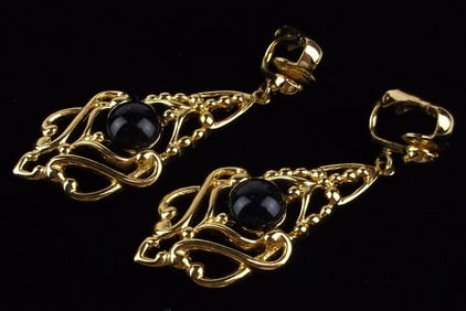 Mint Vintage 1970s Designer Signed Drop Earrings