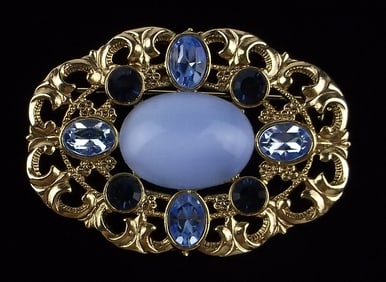 New Vintage 1928 Brand Jelly Belly Rhinestone Brooch