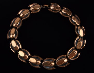 Stunning Vint 1950s Renoir Copper Choker Necklace 12"