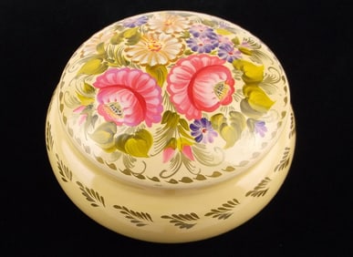 New Vintage Hand Painted Handmade Ukraine Wood Bird Box