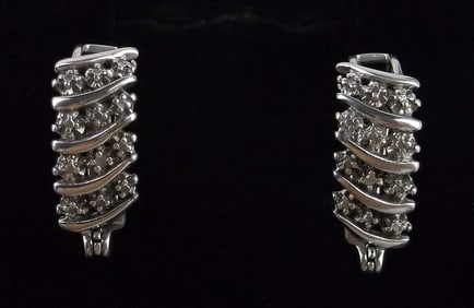 Mint Sterling silver Diamond Drop Earrings