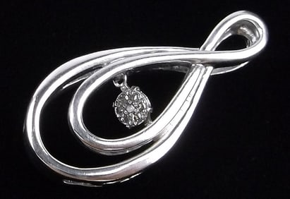 Mint Vintage Designer Sterling Silver Dancing Diamond Pendant
