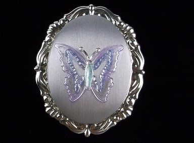 Mint Vintage 1970s Butterfly Cameo Brooch