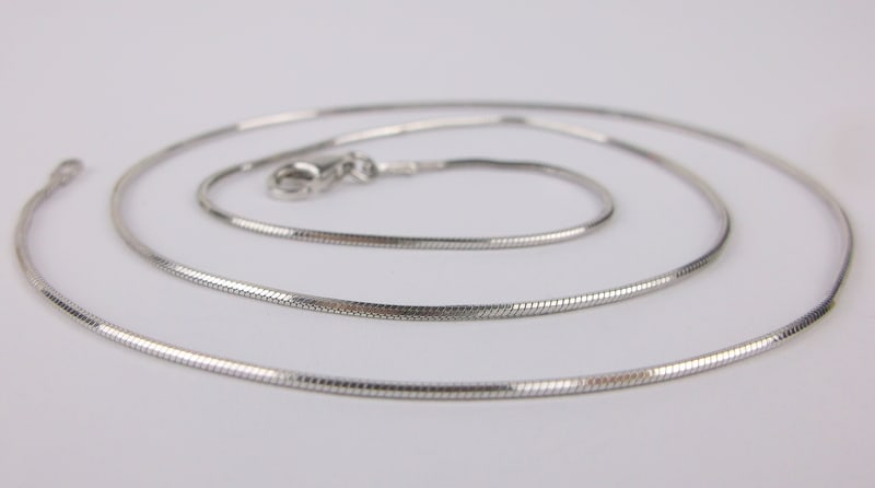Mint Vintage Italian Sterling Silver Chain Necklace 18" (1 of 2)