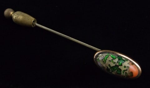 Gorgeous 1890s Victorian Art Nouveau Czech Glass Pin