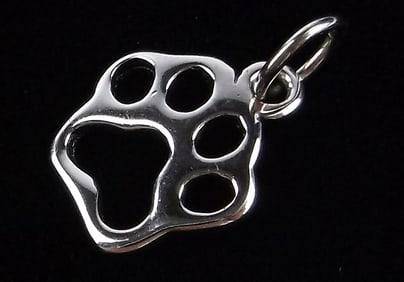 New Vintage Sterling Silver Tiger Paw Pendant Charm
