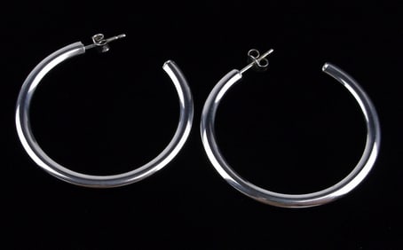 Mint Vintage Sterling Silver Hoop Earrings