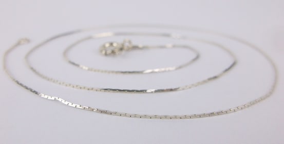 Mint Vintage Italian Sterling Silver Chain Necklace 16"