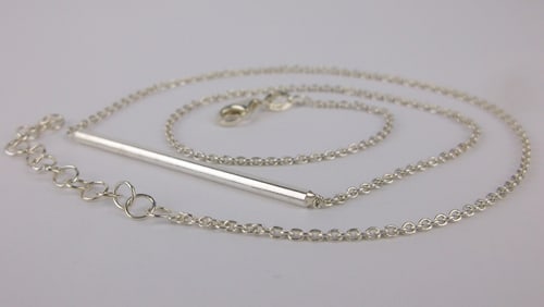 New Vintage Italian Sterling Silver Bar Chain Necklace 18.5"