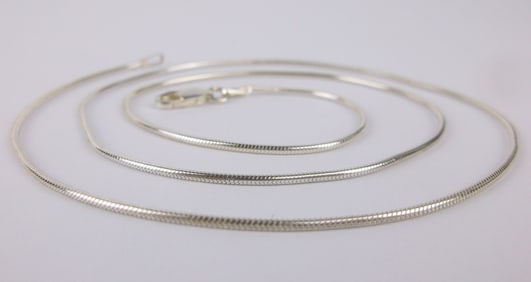 Mint Vintage Italian Sterling Silver Chain Necklace 20.5"