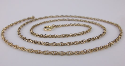Stunning Vintage 1950s 12kt GF Helix Rope Chain Necklace 18"