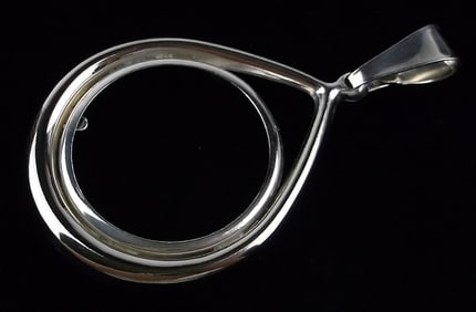 Mint Vintage Sterling Silver US Quarter Size Coin Pendant