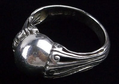 Gorgeous Vintage Sterling Silver Ball Ring 6.25