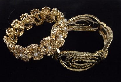 2 New Monet Rhinestone Bracelet Lot No Tags