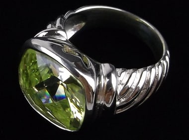 Mint Thick Heavy Designer Sterling Silver Cocktail Ring 7