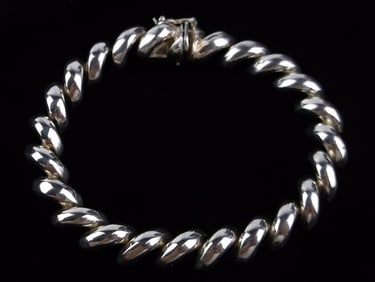 Mint Vint Thick Italian Sterling Silver Bracelet 7"
