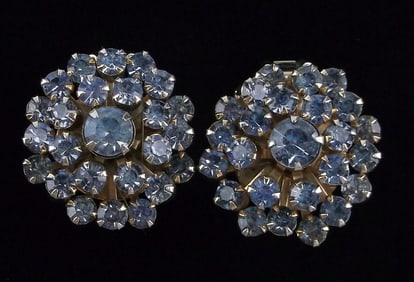 Mint Vintage 1950s Weiss Rhinestone Starburst Earrings