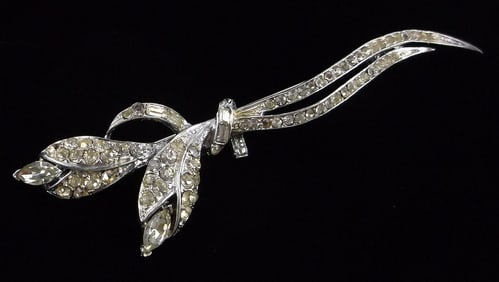 Rare Mint Antique 1940s Coro Craft Pegasus Rhinestone Brooch