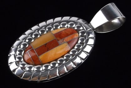 New Very Big Carolyn Pollack Sterling Spiny Oyster Pendant