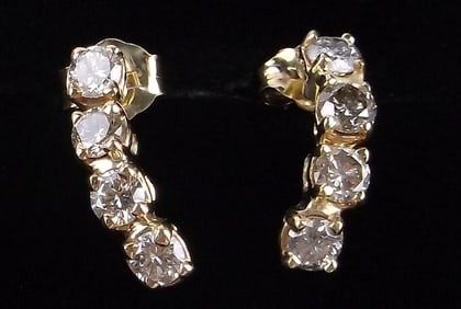 Mint Vintage 14kt Gold 1cttw Diamond Drop Earrings 1.54g