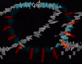 Big Mint Vintage Sterling Silver Turquoise Red Coral Necklace 18"