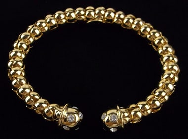 New Vint Nolan Miller 18kt Gold Plate Flex Bracelet