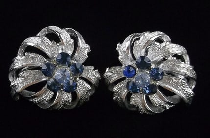 New Vintage 1950s Coro Craft Rhinestone Earrings