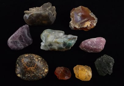Genuine Gemstone Lot 335cttw Jasper Fire Agate Amethyst More