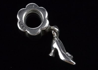 Mint Pandora Sterling Silver Cinderella Slipper Charm Bead