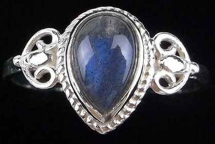 New Bali Sterling Silver Labradorite Ring 9