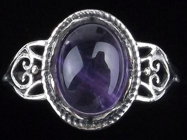 New Bali Sterling Silver 1.5ct Amethyst Ring 7.5