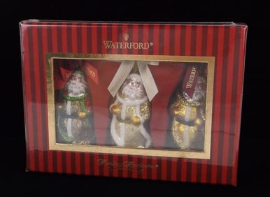 New Sealed Waterford Crystal Blown Glass Ornaments Set $30