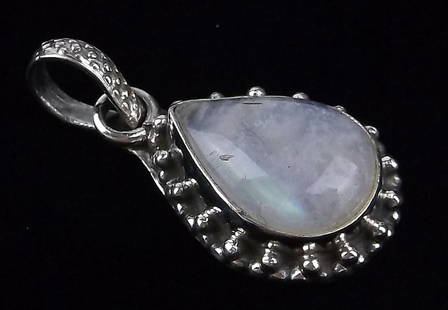 New Bali Sterling Silver Moonstone Pendant: Solid Sterling Silver Guaranteed, in Brand New Never Worn Condition.