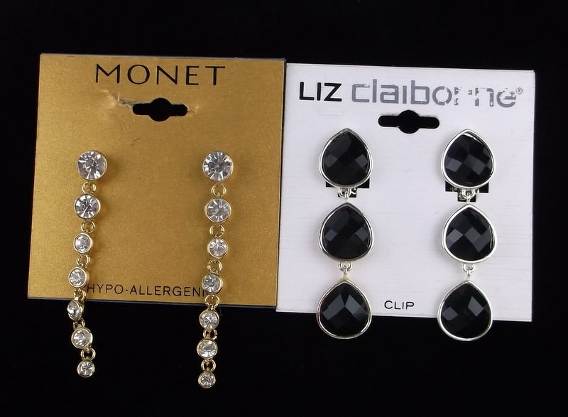 2 New Sets Monet Liz Claiborne Rhinestone Earrings Sets $44 (1 of 3)